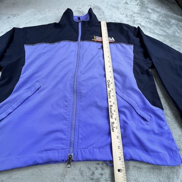 New Balance Womens Medium Purple USA Lightweight Jacket Full Zip Windbreaker Y2K - Picture 7 of 16